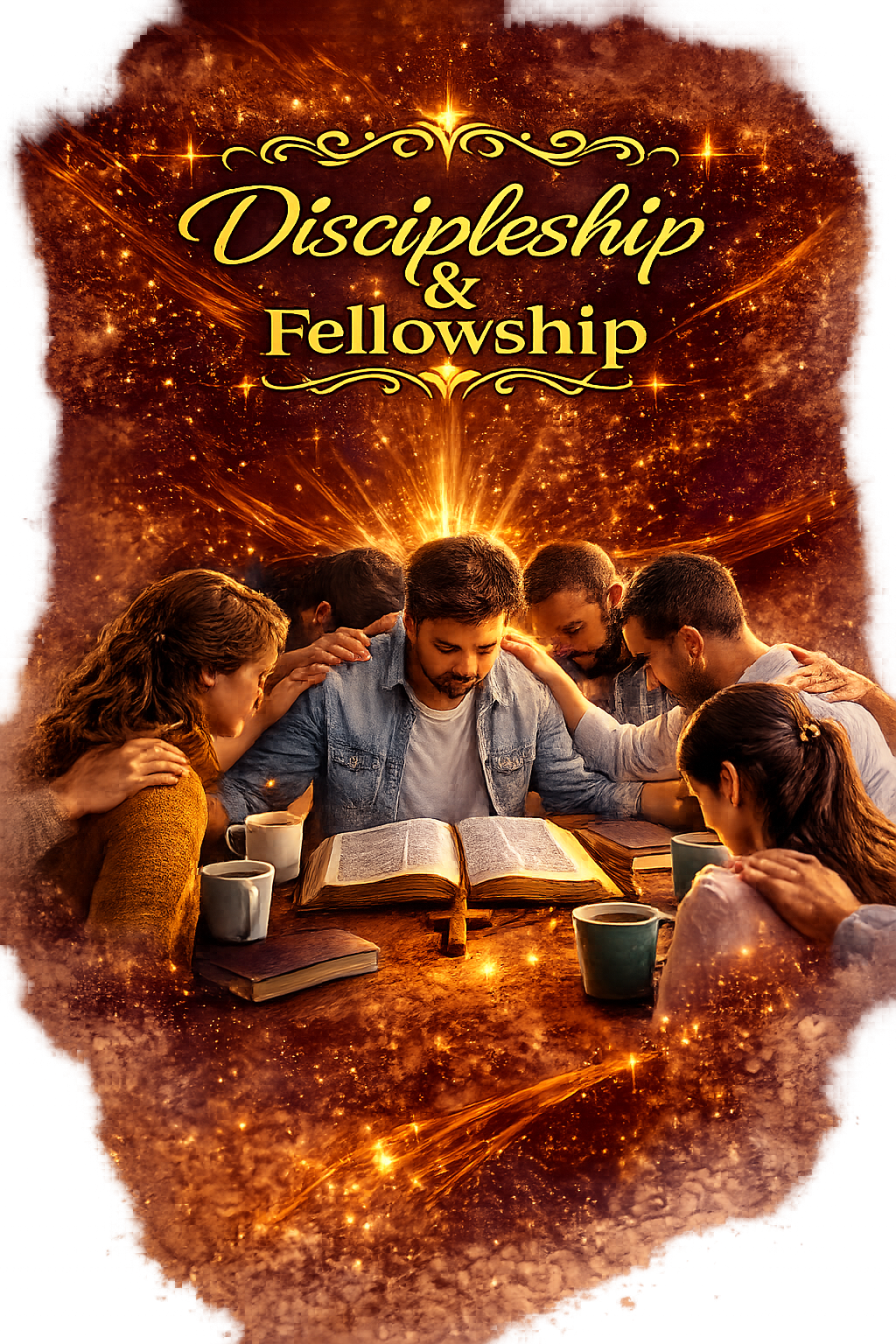 A small group studying the Bible together