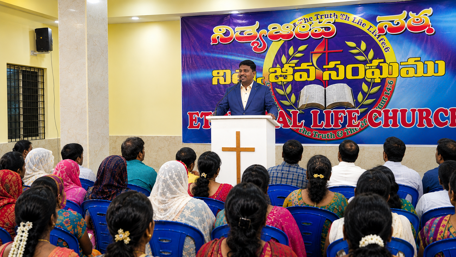 Placeholder image — the pulpit at Eternal Life Church